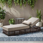 Solo Relaxation Set: 1 Adjustable 76.8" Chaise Lounge with 5-Inch Cushions & Side Table, NTC Series