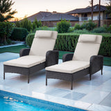 2-PC Outdoor Poolside 5-Position Adjustable Chaise Longue, NTC Series - Belord