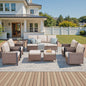 8-Piece Patio Set with Swivel Chairs: All-Weather Wicker 3-Seater Sofa, 2 Ottomans & Rattan Side Table, WNG Series
