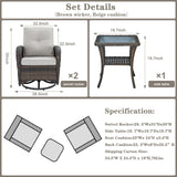 Save 50% - Swivel Glider Chairs Set with Side Table, NDS Series - Belord