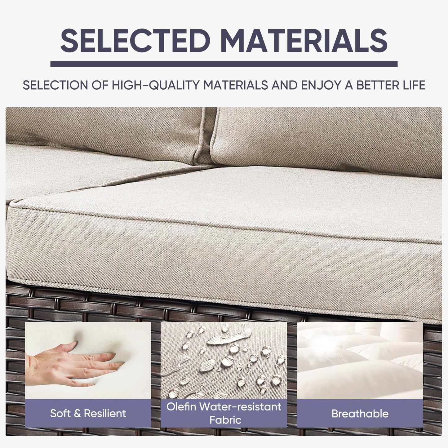 5-Piece Wicker Patio Furniture Set with 41" Fire Pit Table, 55,000 BTU Outdoor Conversation Set with Sofa & 2 Chairs, GRS Series