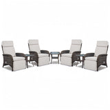 Premium 7-Piece Patio Conversation Set - 4 Adjustable Recliners & 3 Side Tables with 155° Lay Flat Chaise, NDS Series - Belord
