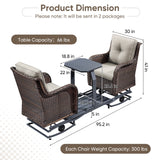 Belord 2-Person Outdoor Wicker Glider Loveseat with Integrated Side Table & Cushioned Seats, NTC Series - Belord