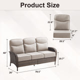 Premium 1-Piece Patio Sofa with Upgraded 6" Cushions – All-Weather Hand-Woven Wicker, High-Back Comfort for Garden & Front Porch, ND Series - Belord