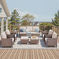 Expansive 9-Piece Conversation Group — Sofa, Quad Seating, Double Ottomans & Garden Accent Tables, WNG Series