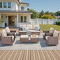 7-Piece All-Weather Wicker Patio Furniture Set: 1 Sofa, 2 Swivel Chairs, 2 Patio Chairs, 2 Ottomans, WNG Series