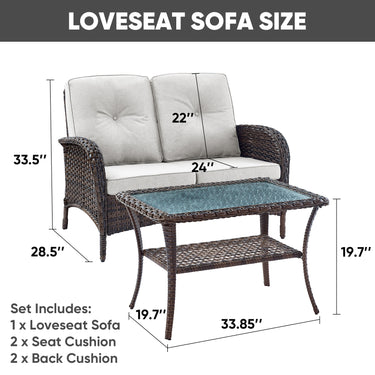 Loveseat Set with Coffee Table, NDS Series - Belord