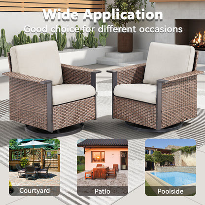 Outdoor Bistro Set for Patio — 3-Piece with 360° Swivel Aluminum Chairs & Table, WNG Series