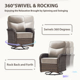 Grand 8-Piece Patio Furniture Set – Sofa & Swivel Rockers, 6" Cushions, Built for Garden Gatherings & Parties, ND Series - Belord