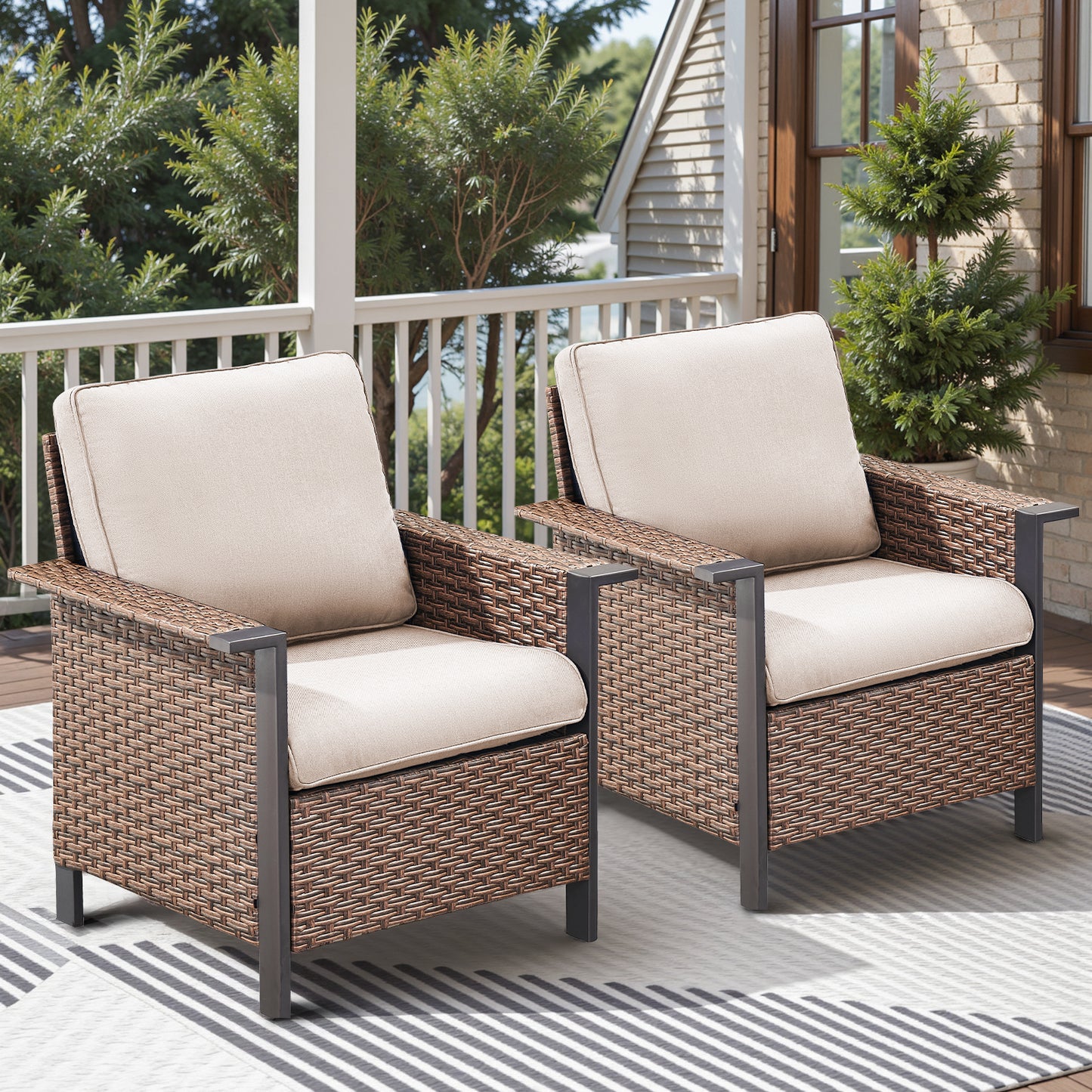 Patio Wicker Patio Chairs Set Of 2, WNG Series