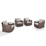 Luxury 4-Piece Patio Furniture Set with Swivel Rocking Chairs - Heavy Duty All-Weather PE Wicker, BBR Series - Belord