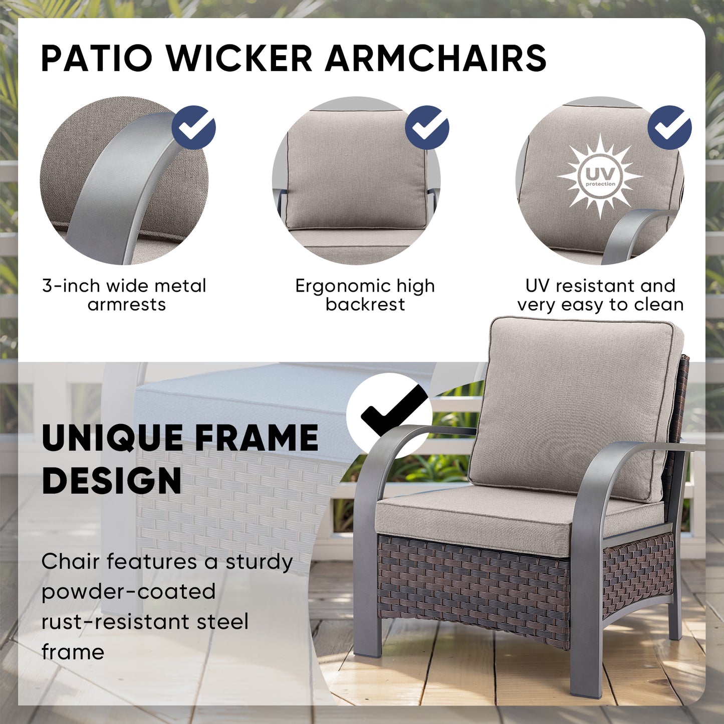 Outdoor Patio Chairs, HW Series