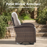 9-Piece Outdoor Conversation Set – Heavy-Duty Swivel Rockers, Waterproof Wicker for Large Deck Spaces, ND Series - Belord