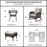 Rocking Chairs Set with Side Table and Ottoman, NDS Series - Belord