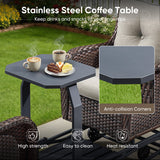 Belord 2-Person Outdoor Wicker Glider Loveseat with Integrated Side Table & Cushioned Seats, NTC Series - Belord