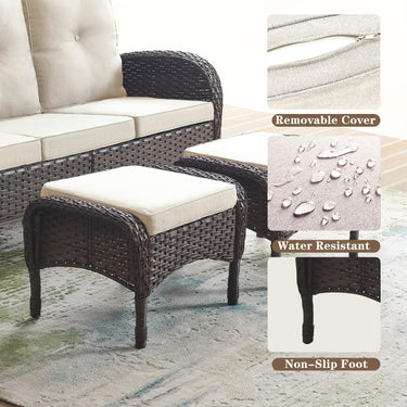 Outdoor Wicker Ottoman, NDS Series - Belord