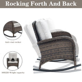 Wicker Rocking Chairs Set with Side Table, NDS Series - Belord