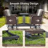 Belord 2-Person Outdoor Wicker Glider Loveseat with Integrated Side Table & Cushioned Seats, NTC Series - Belord