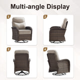 Premium 7-Piece Patio Swivel Chair Set with Square Wicker Fire Pit Table – Cozy Garden Lounge Style, ND Series - Belord