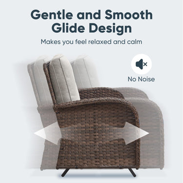 Outdoor Wicker Glider Loveseat, NDS Series - Belord