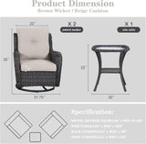 Save 60% - Swivel Glider Chairs Set with Side Table, NTC Series - Belord