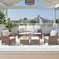 5-Piece All-Weather PE Wicker Conversation Set — Includes 1 Sofa, 2 Patio Chairs & 2 Ottomans with Cushions, WNG Series