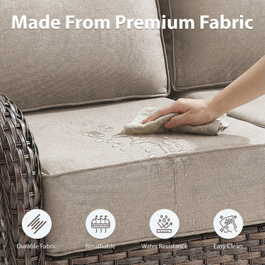 Premium 1-Piece Patio Sofa with Upgraded 6" Cushions – All-Weather Hand-Woven Wicker, High-Back Comfort for Garden & Front Porch, ND Series - Belord