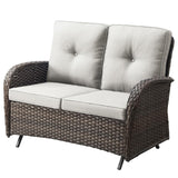 Outdoor Wicker Glider Loveseat, NDS Series - Belord