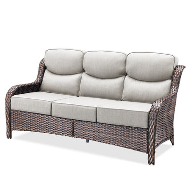 Oversized 3-Seat Wicker Sofa for Outdoor Patio – High Back & Extra Thick Cushions / NT Series - Belord