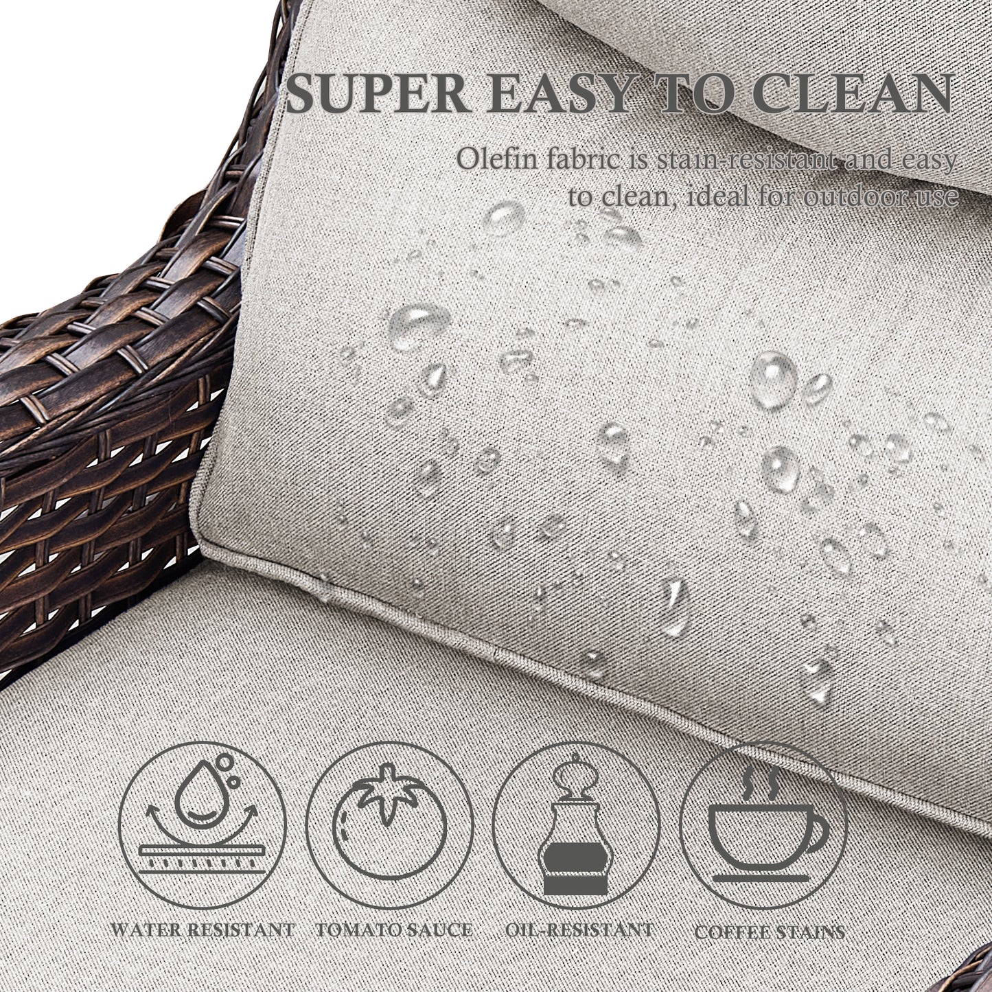 Premium Outdoor 8PCS Sofa Set with Coffee Table for Garden & Deck – 6" Cushion Comfort, NT Series