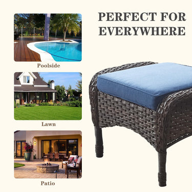 Outdoor Wicker Ottoman, NDS Series - Belord