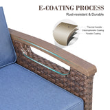 BBR Series 5-Piece Outdoor Sofa Set: 2 Swivel Chairs  + 3-Seater with Ottomans - Belord