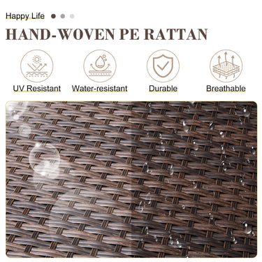 BBR Series 5-Piece Outdoor Sofa Set: 2 Swivel Chairs  + 3-Seater with Ottomans - Belord