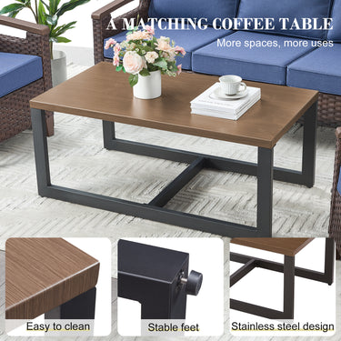 BBR Series 5-Piece Outdoor Sofa Set: 2 Swivel Chairs  + 3-Seater with Ottomans - Belord