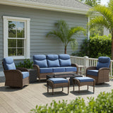 Upgraded 7-Piece Patio Furniture Set with Split Fire Pit Table – Premium Comfort for Backyard Parties, ND Series - Belord