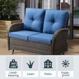 Outdoor Wicker Glider Loveseat, NDS Series - Belord