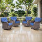 Swivel Glider Chairs (Set of 4) – Wide T-Back Design & 5" Thick Cushions, T Series