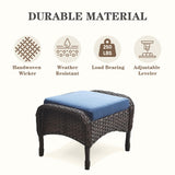 Patio Conversation Set 6-Piece with Glider Loveseat, Rocking Chairs, Side Table, and Ottoman, NDS Series - Belord