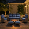 Upgraded 7-Piece Patio Furniture Set with Split Fire Pit Table – Premium Comfort for Backyard Parties, ND Series - Belord