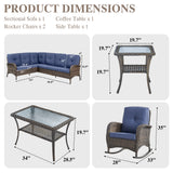 Large Sectional Set 10-Piece with Rocking Chairs, Coffee Table, and Side Table, NDS Series - Belord