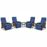 Premium 7-Piece Patio Conversation Set - 4 Adjustable Recliners & 3 Side Tables with 155° Lay Flat Chaise, NDS Series - Belord