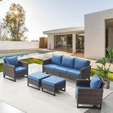 Patio Conversation Set 5-Piece with Sofa, Patio Chairs, and Ottoman, GRS Series - Belord