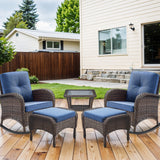 Rocking Chairs Set with Side Table and Ottoman, NDS Series - Belord