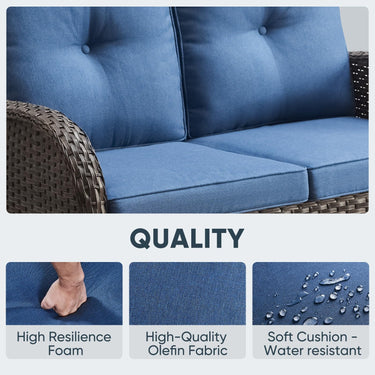 Outdoor Wicker Glider Loveseat, NDS Series - Belord