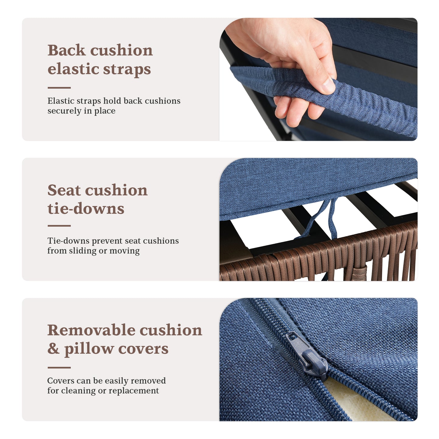 4-Piece Outdoor Lounge Set – 4 Adjustable 76.8" Chaise Lounges with 5-Inch Cushions, All-Weather Rattan, NTC Series