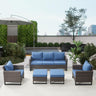 Patio Conversation Set 5-Piece with Sofa, Patio Chairs, and Ottoman, GRS Series - Belord