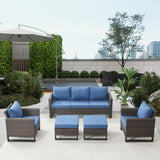 Patio Conversation Set 5-Piece with Sofa, Patio Chairs, and Ottoman, GRS Series - Belord