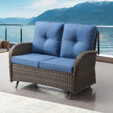 Outdoor Wicker Glider Loveseat, NDS Series - Belord
