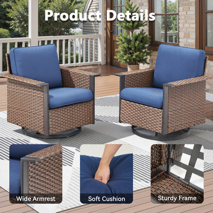 6-Piece All-Weather Wicker Patio Set with Swivel Chairs — Includes Rattan 3-Seater Sofa & Conversation Seating, WNG Series