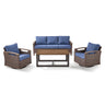 Luxury 4-Piece Patio Furniture Set with Swivel Chairs & Coffee Table - BBR Series - Belord